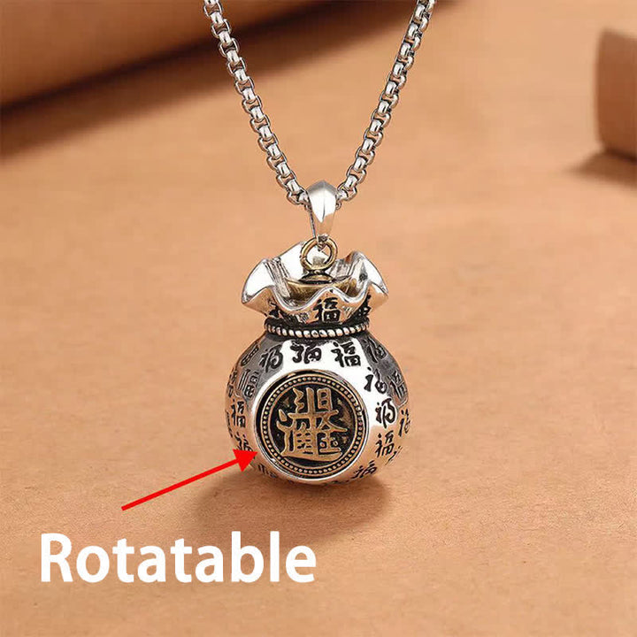 Buddha Stones Collier pendentif porte-bonheur en cuivre avec le personnage Fu - Personnage Fu (Bonheur ♥ Bénédiction) - image 0