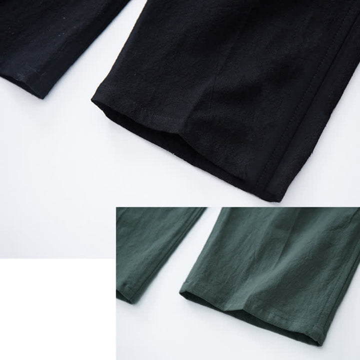 Pantalon décontracté en coton uni pour homme Buddha Stones, avec cordon de serrage et poches - image 7