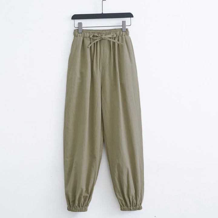Pantalon harem décontracté pour homme en coton uni couleur Buddha Stones avec poches - DarkKhaki - US/UK/AU44，EU54 (4XL) - image 6