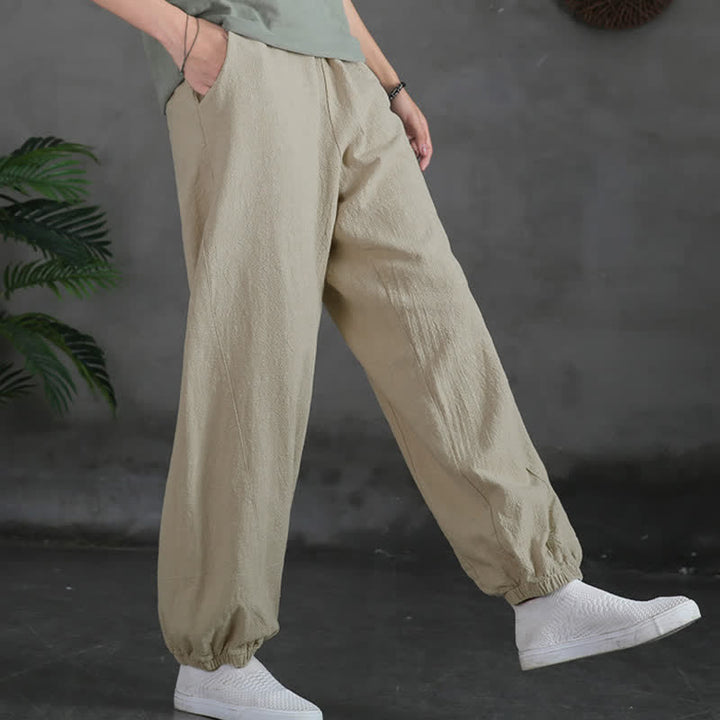 Pantalon pour femme en lin et coton ramie uni couleur Buddha Stones avec poches - image 15