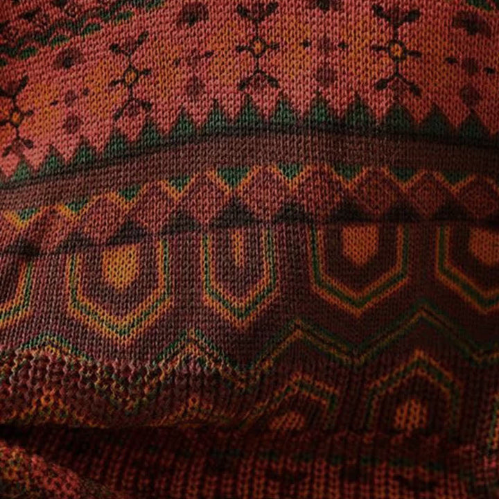 Sweat à capuche tricoté à manches longues pour femme, en coton, à rayures géométriques et fleurs, motif Buddha Stones Fall - image 10