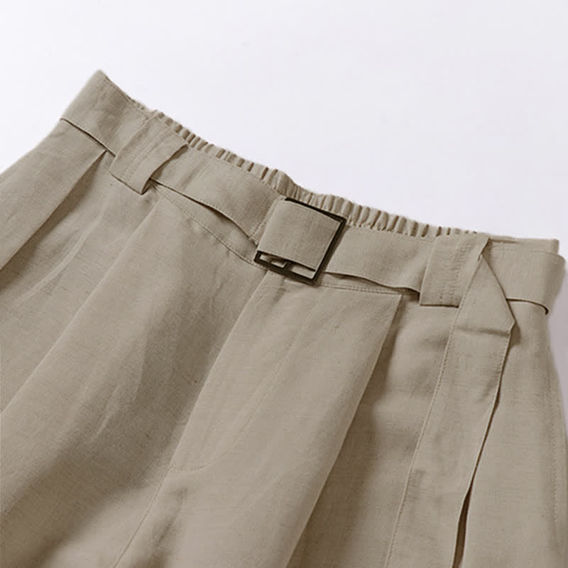 Pantalon d'été pour homme en coton et lin, à jambes larges, avec poches et fermeture éclair, taille élastique et motif Buddha Stones - image 2