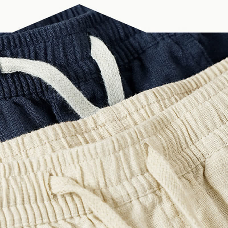 Buddha Stones Pantalon homme décontracté printemps-été à cordon de serrage, coupe droite, avec poches - image 13