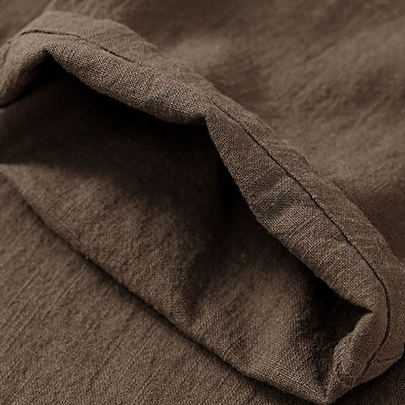 Buddha Stones Pantalon homme décontracté printemps-été à cordon de serrage, coupe droite, avec poches - image 8