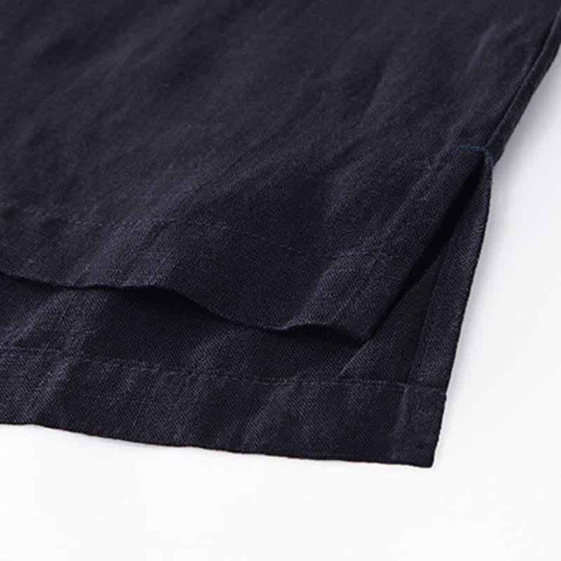 Buddha Stones Chemises d'été minimalistes décontractées à col zippé et manches courtes pour hommes - image 20