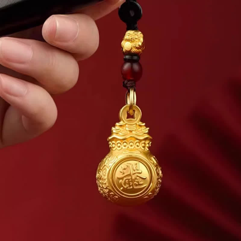 Buddha Stones Porte-clés « Faites fortune chaque jour » en cuivre doré, avec pièces de monnaie et symboles du zodiaque chinois - image 10