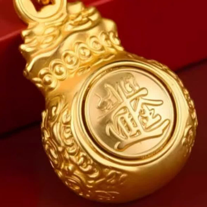 Buddha Stones Porte-clés « Faites fortune chaque jour » en cuivre doré, avec pièces de monnaie et symboles du zodiaque chinois - image 14