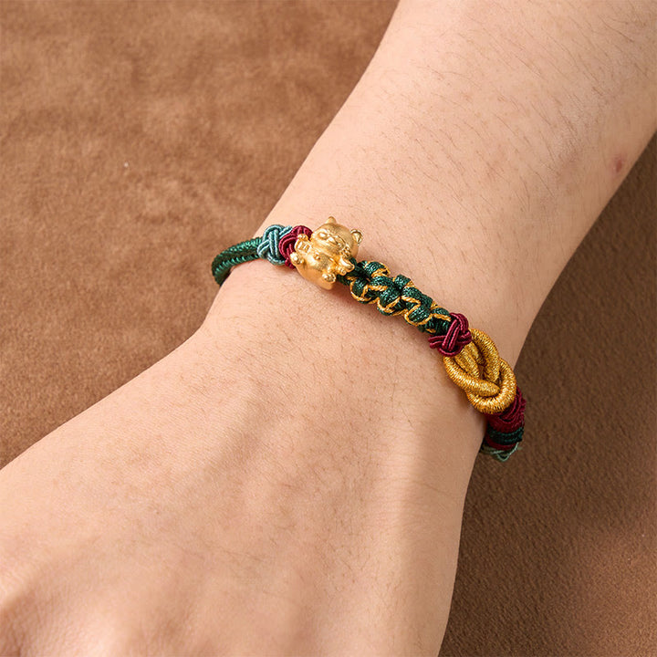 Buddha Stones Bracelet porte-bonheur chat tissé à la main en fil rouge - image 3