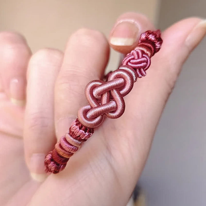Buddha Stones Bracelet en corde rose tressée à la main « Devenez riche rapidement » en forme de calebasse - image 10