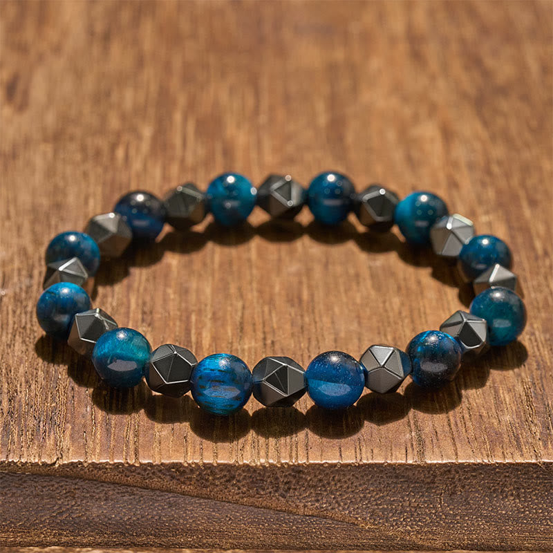 Buddha Stones Bracelet de force en hématite œil de tigre à facettes - image 20