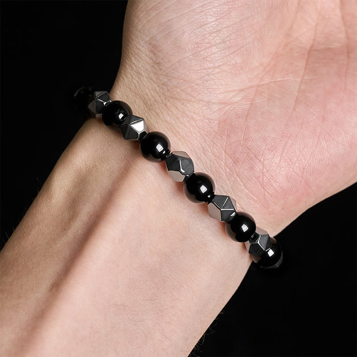 Buddha Stones Bracelet de force en hématite œil de tigre à facettes - image 5