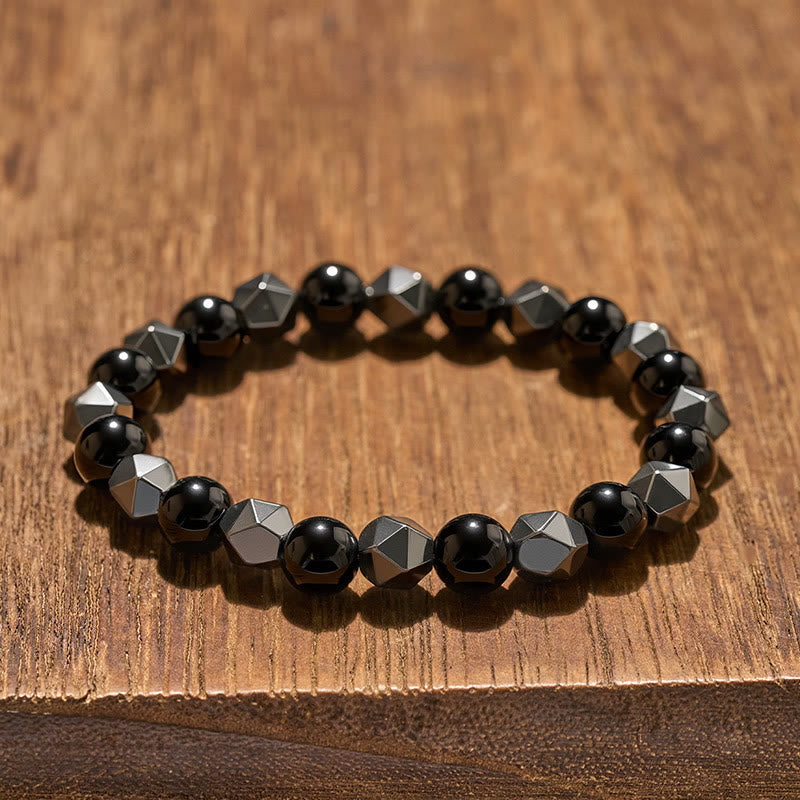 Buddha Stones Bracelet de force en hématite œil de tigre à facettes - image 4