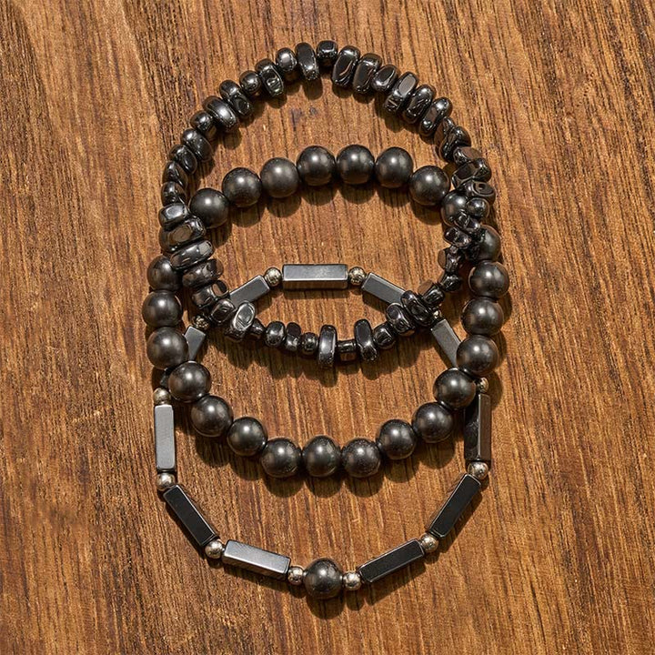 Buddha Stones Bracelet puissant en hématite composé de 3 perles - image 4