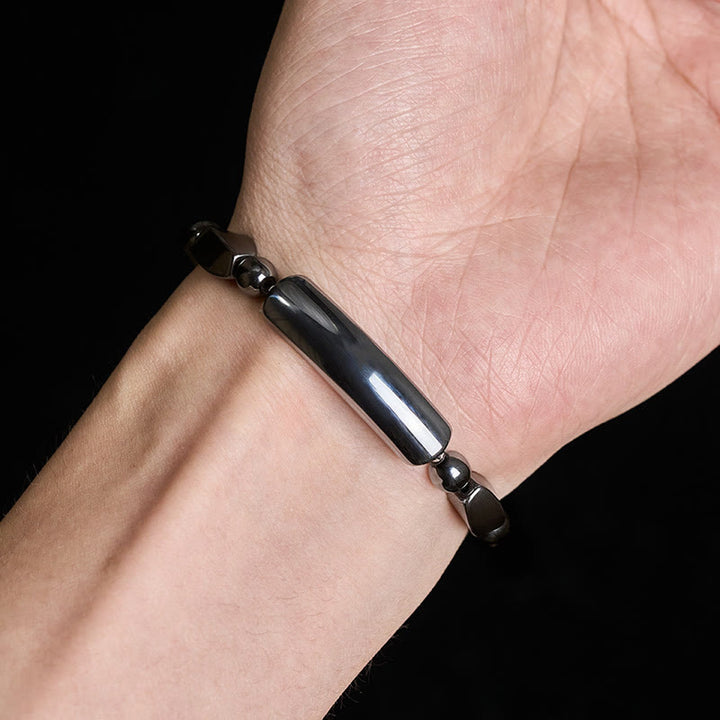 Buddha Stones Bracelet minimaliste en hématite pour l'ancrage, puissant bracelet à perles barrettes. - image 7