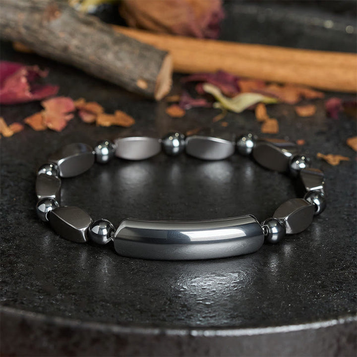 Buddha Stones Bracelet minimaliste en hématite pour l'ancrage, puissant bracelet à perles barrettes. - image 4
