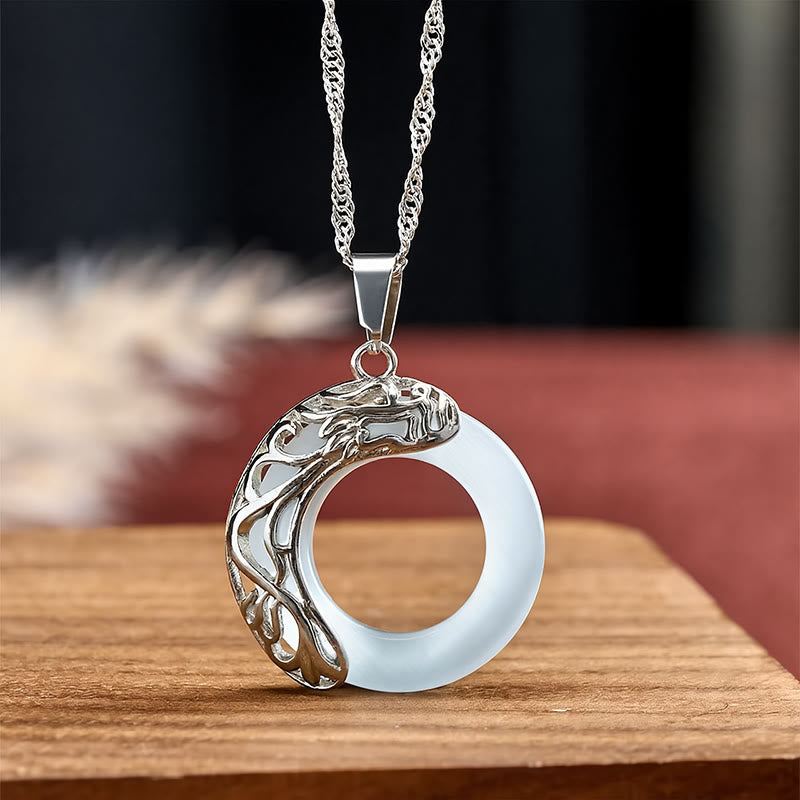 Buddha Stones Collier Intuition avec Boucle Dragon Œil de Chat et Anneau de Paix - image 1