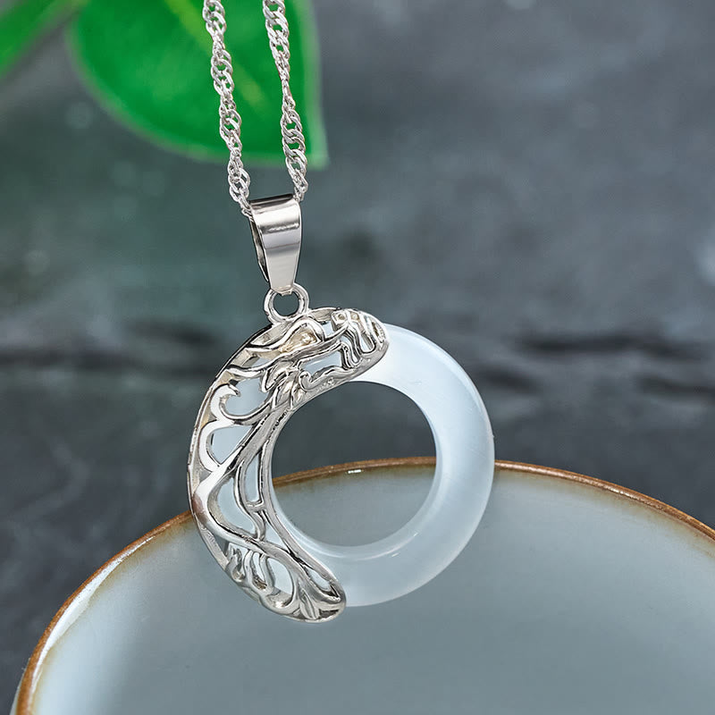 Buddha Stones Collier Intuition avec Boucle Dragon Œil de Chat et Anneau de Paix - image 3