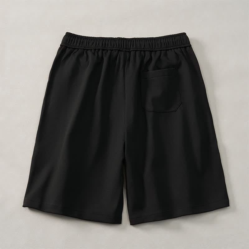 Buddha Stones Short d'été bohème pour homme, taille élastique avec cordon de serrage et bordure géométrique, poches - image 9