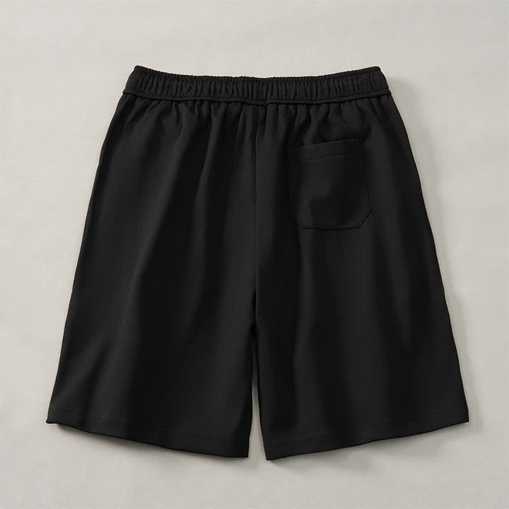 Buddha Stones Short d'été bohème pour homme, taille élastique avec cordon de serrage et bordure géométrique, poches - image 9