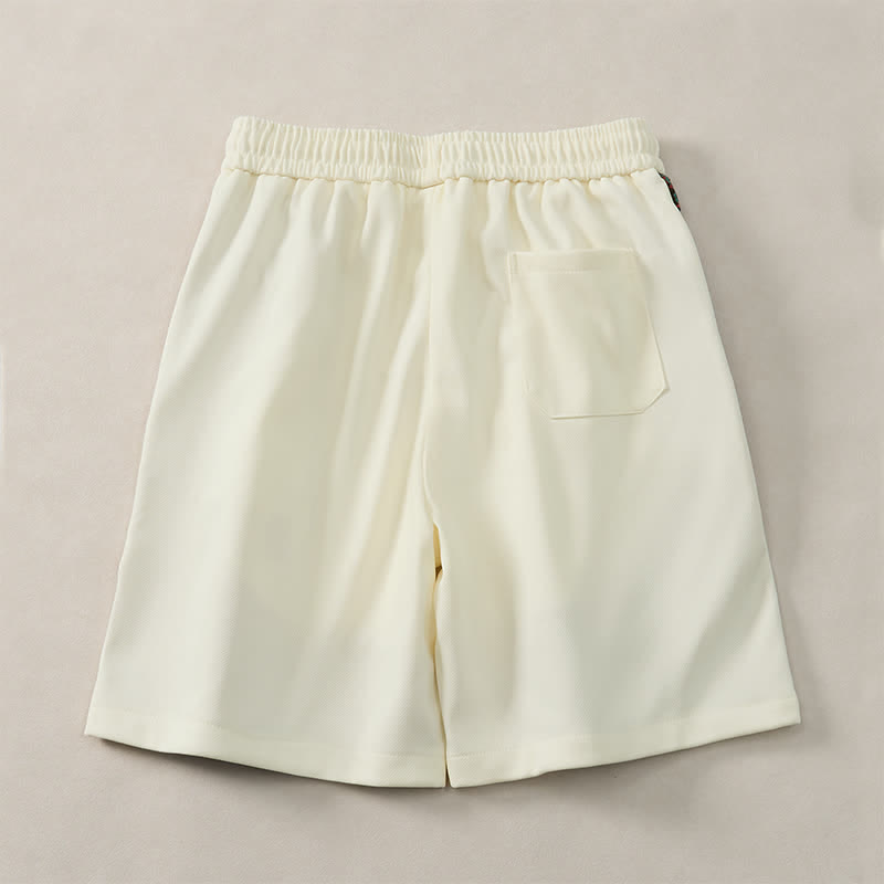 Buddha Stones Short d'été bohème pour homme, taille élastique avec cordon de serrage et bordure géométrique, poches - image 18