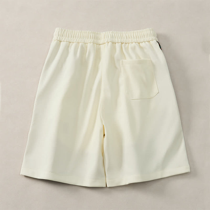 Buddha Stones Short d'été bohème pour homme, taille élastique avec cordon de serrage et bordure géométrique, poches - image 18
