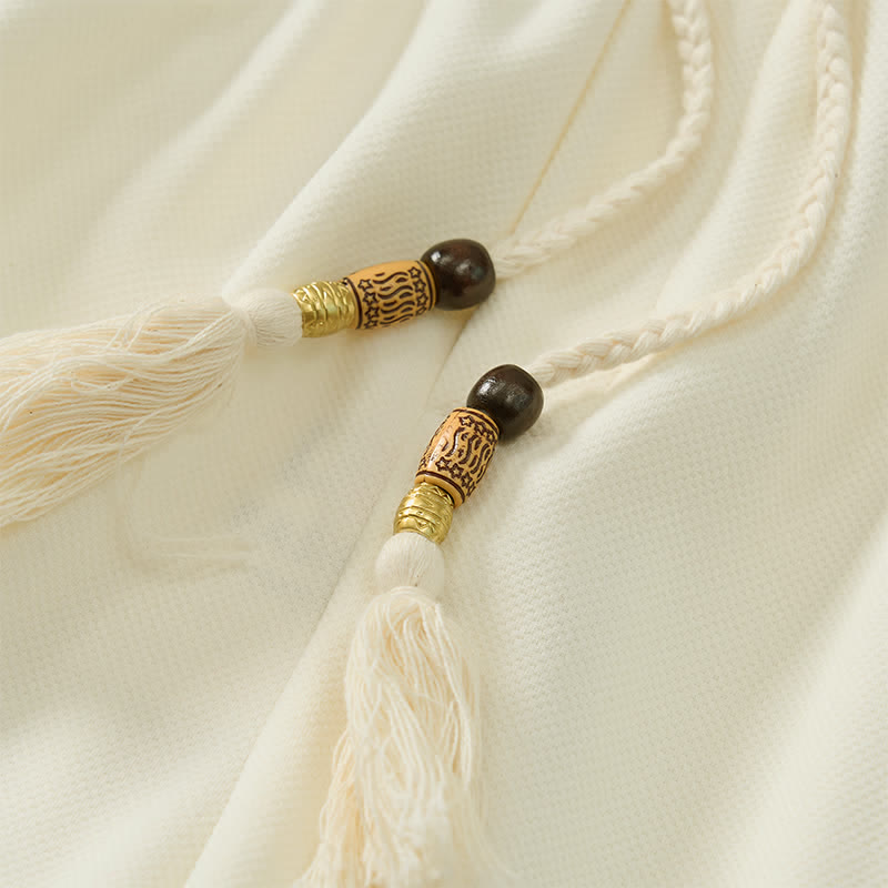 Buddha Stones Short d'été bohème pour homme, taille élastique avec cordon de serrage et bordure géométrique, poches - image 21