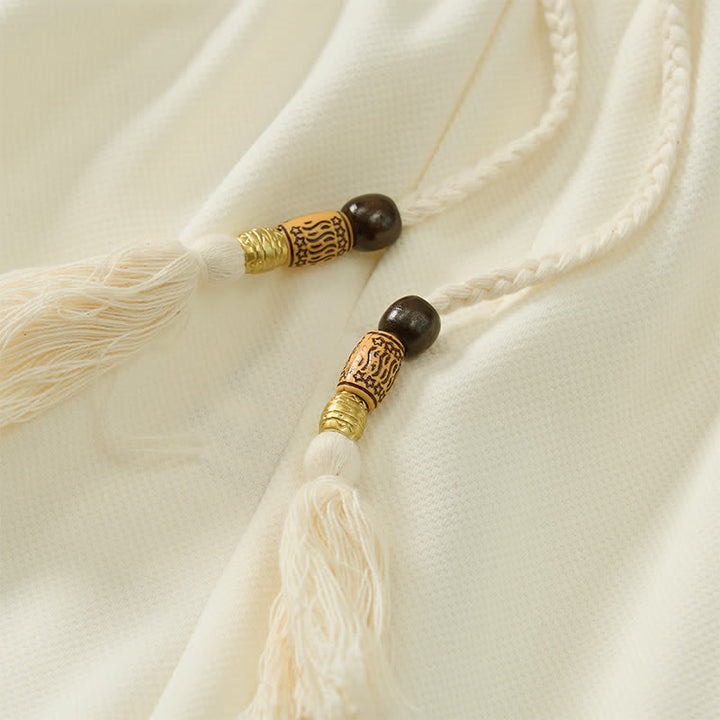 Buddha Stones Short d'été bohème pour homme, taille élastique avec cordon de serrage et bordure géométrique, poches - image 21