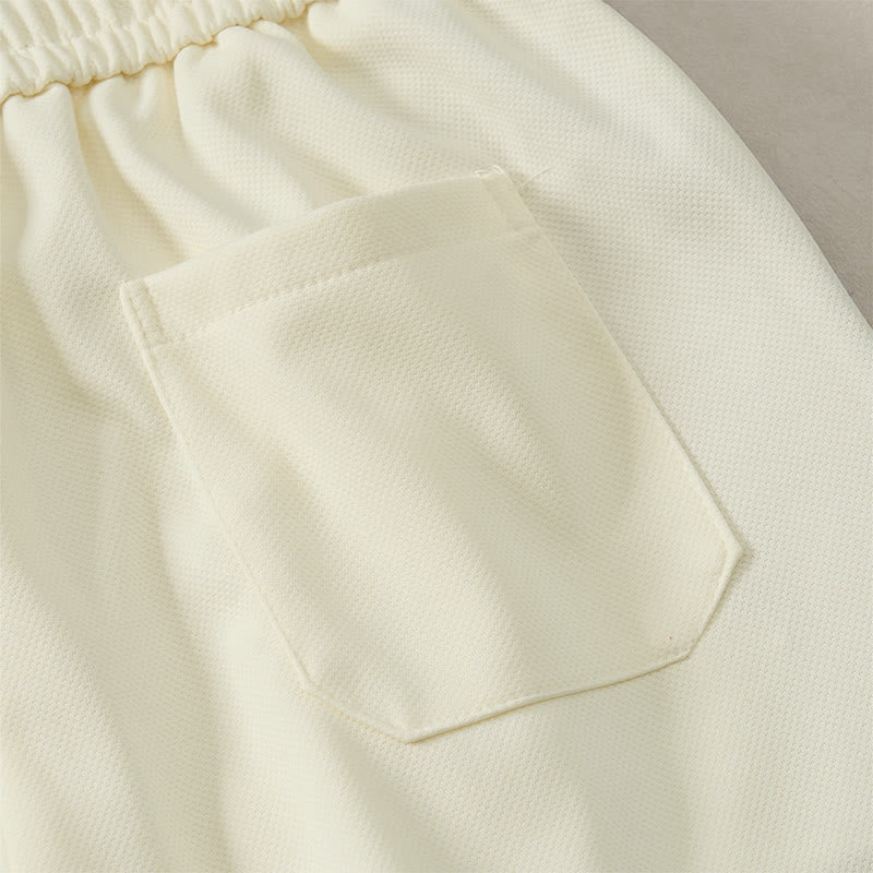 Buddha Stones Short d'été bohème pour homme, taille élastique avec cordon de serrage et bordure géométrique, poches - image 22