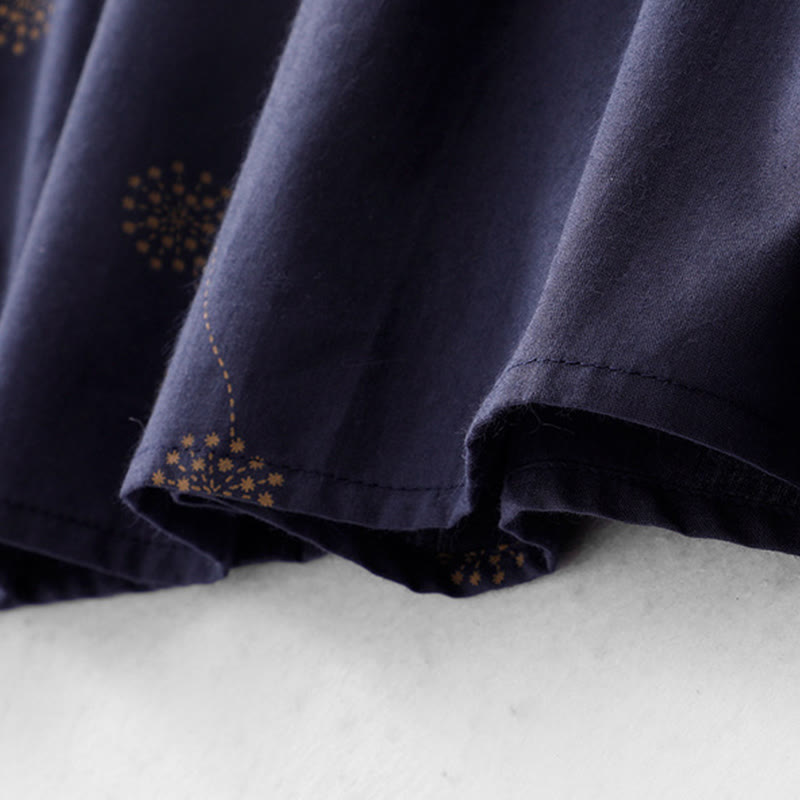 Robe midi sans manches à imprimé Buddha Stones MidnightBlue, lacée et dotée de poches - image 3