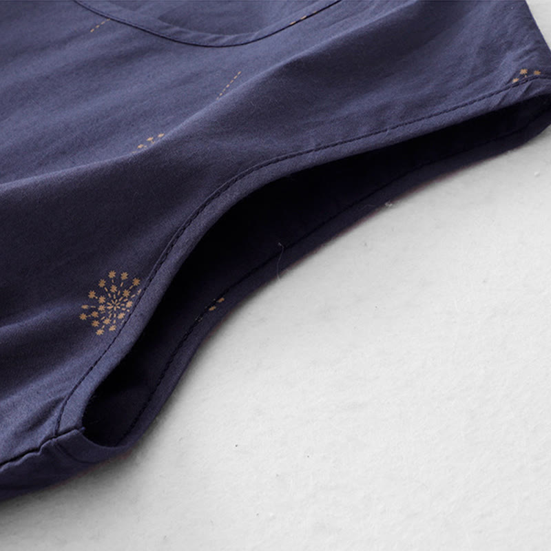 Robe midi sans manches à imprimé Buddha Stones MidnightBlue, lacée et dotée de poches - image 6
