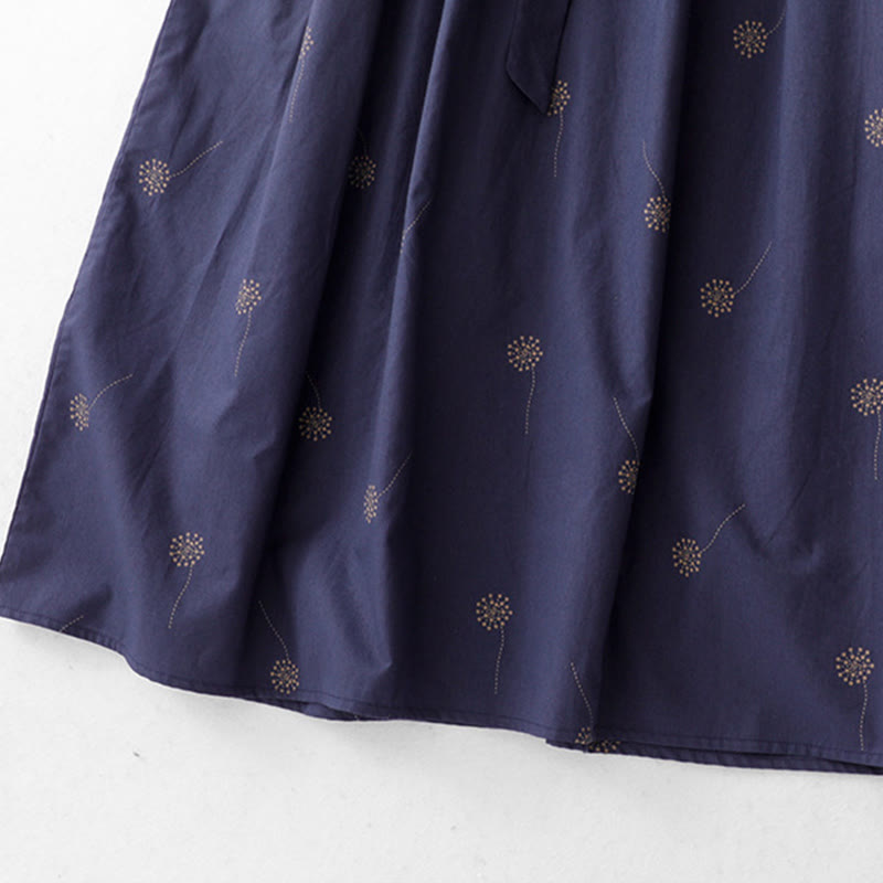 Robe midi sans manches à imprimé Buddha Stones MidnightBlue, lacée et dotée de poches - image 7