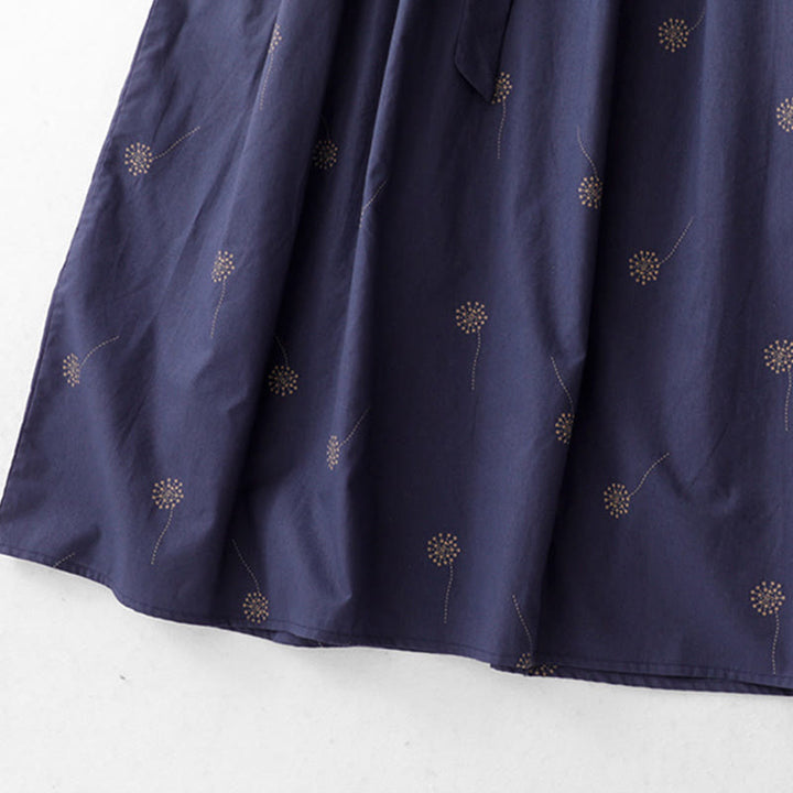 Robe midi sans manches à imprimé Buddha Stones MidnightBlue, lacée et dotée de poches - image 7