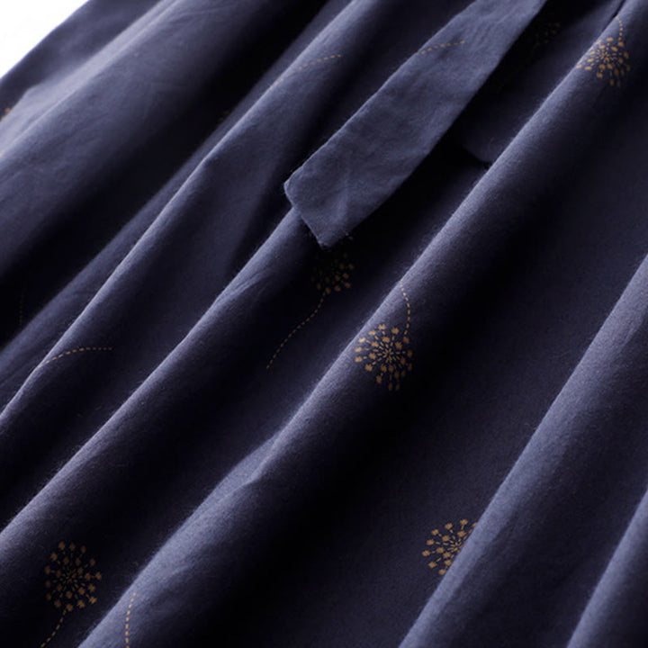 Robe midi sans manches à imprimé Buddha Stones MidnightBlue, lacée et dotée de poches - image 5