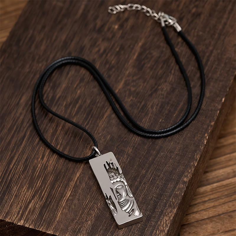 Buddha Stones Tathagata Bouddha Force Protection Amulette Porte-bonheur Collier Pendentif Style Vintage - image 5