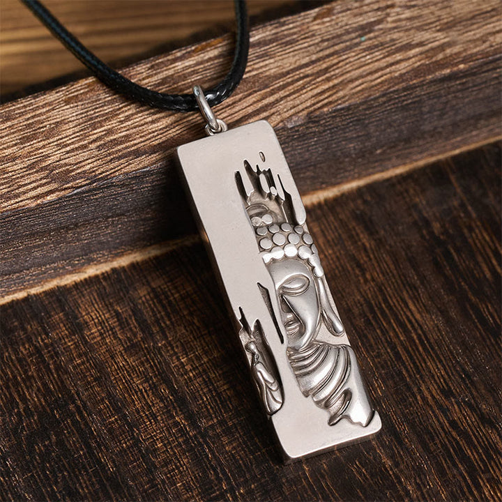 Buddha Stones Tathagata Bouddha Force Protection Amulette Porte-bonheur Collier Pendentif Style Vintage - image 2
