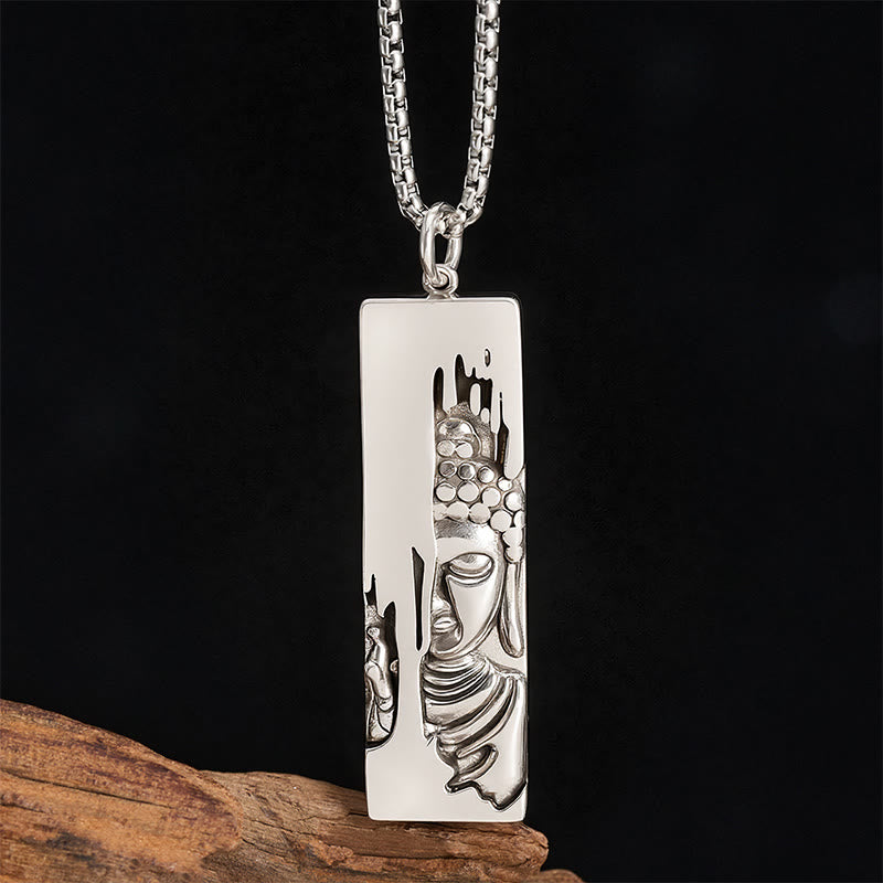 Buddha Stones Tathagata Bouddha Force Protection Amulette Porte-bonheur Collier Pendentif Style Vintage - Bouddha style vintage + chaîne de 80 cm - image 7