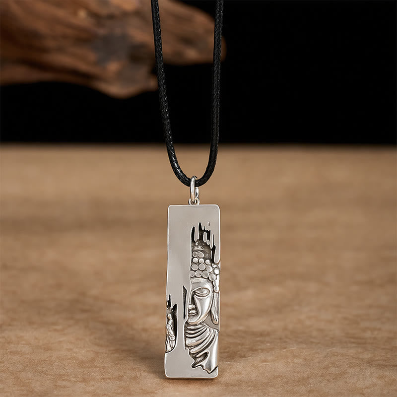 Buddha Stones Tathagata Bouddha Force Protection Amulette Porte-bonheur Collier Pendentif Style Vintage - image 1