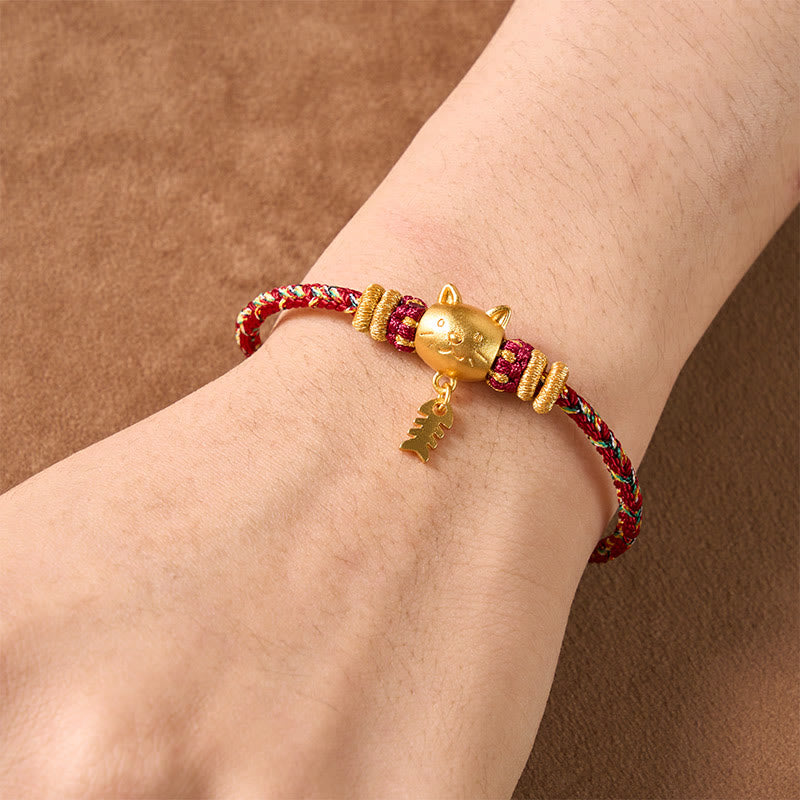 Buddha Stones Bracelet d'équilibre en fil de cuivre multicolore avec poisson-chat - image 5