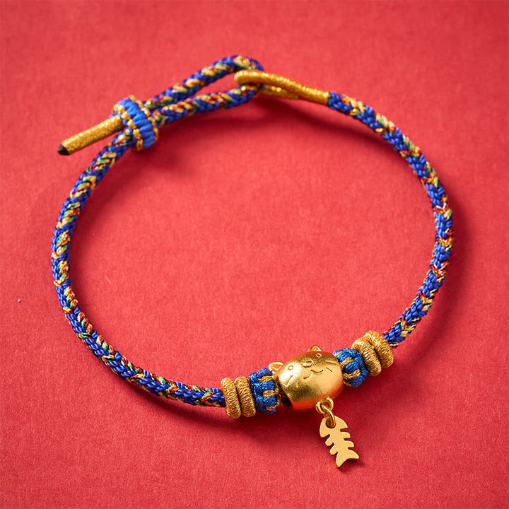 Buddha Stones Bracelet d'équilibre en fil de cuivre multicolore avec poisson-chat - image 11
