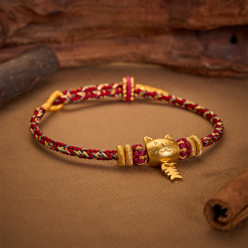 Buddha Stones Bracelet d'équilibre en fil de cuivre multicolore avec poisson-chat - image 2