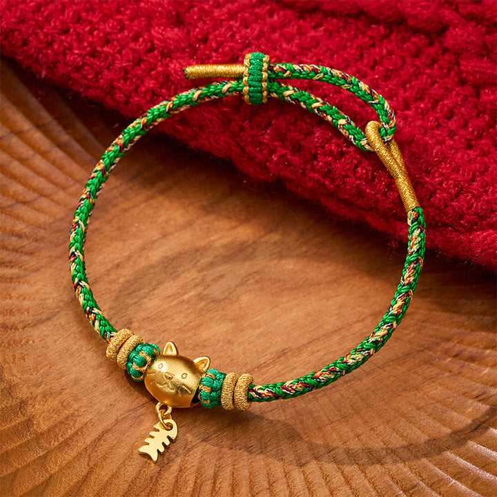 Buddha Stones Bracelet d'équilibre en fil de cuivre multicolore avec poisson-chat - Vert (Tour de poignet : 14 à 16 cm) - image 15
