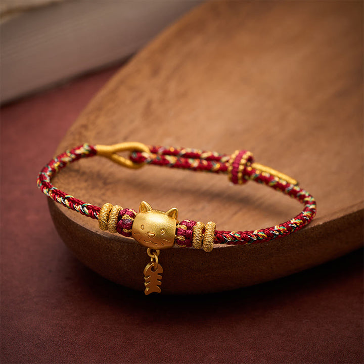 Buddha Stones Bracelet d'équilibre en fil de cuivre multicolore avec poisson-chat - image 4