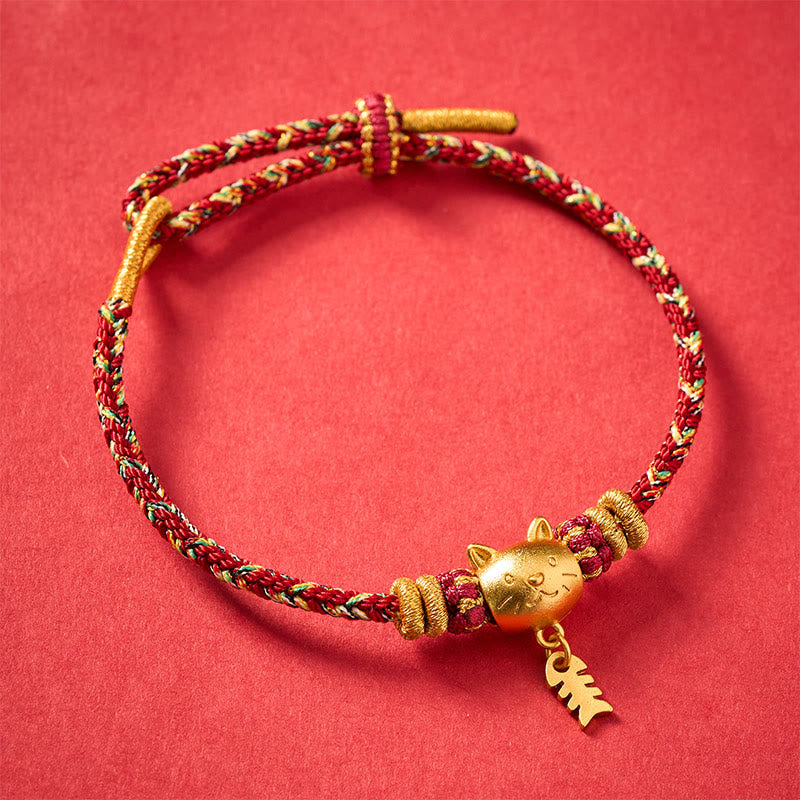 Buddha Stones Bracelet d'équilibre en fil de cuivre multicolore avec poisson-chat - image 1