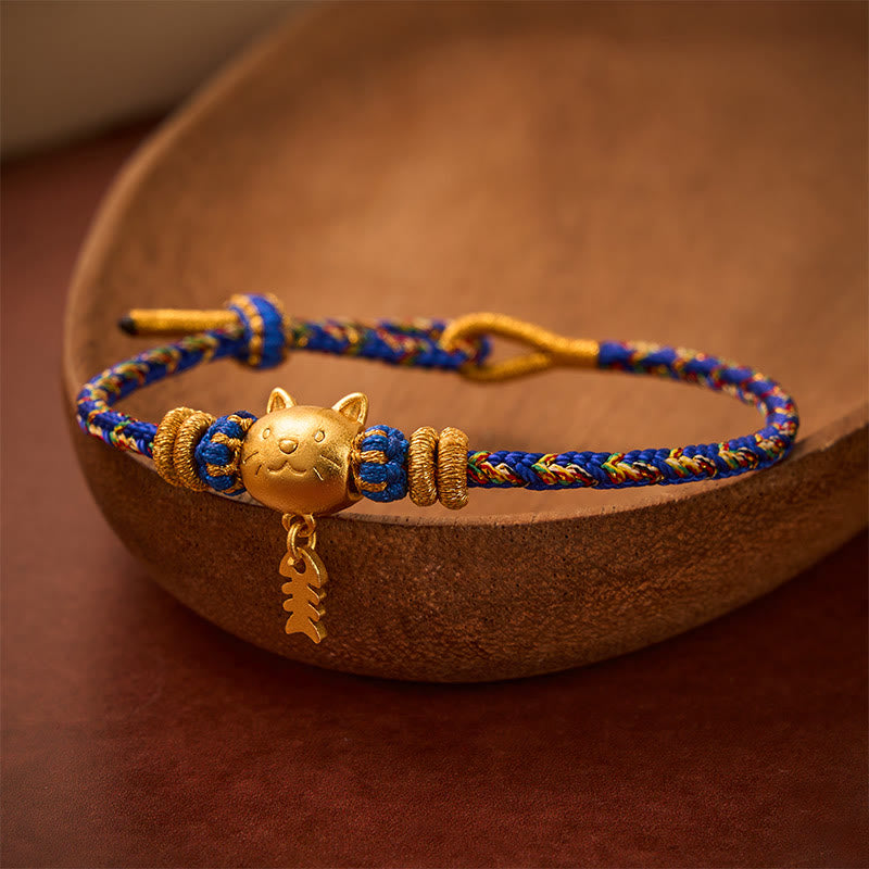 Buddha Stones Bracelet d'équilibre en fil de cuivre multicolore avec poisson-chat - image 12