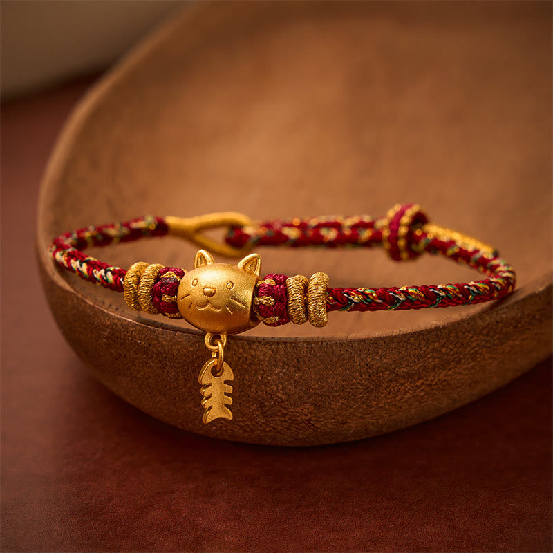 Buddha Stones Bracelet d'équilibre en fil de cuivre multicolore avec poisson-chat - image 3