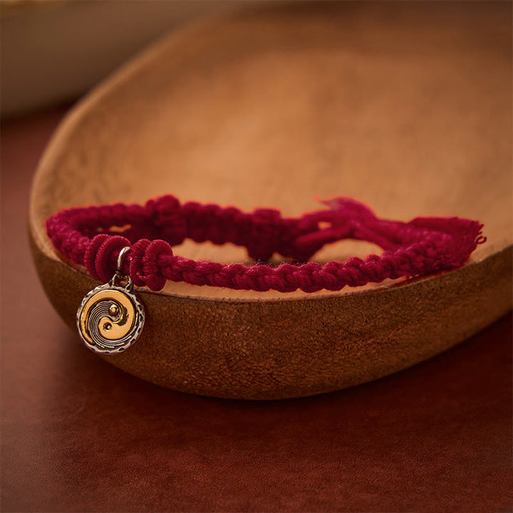 Buddha Stones Bracelet d'équilibre Yin Yang en cuivre et fil rouge - Cordon rouge foncé - image 10