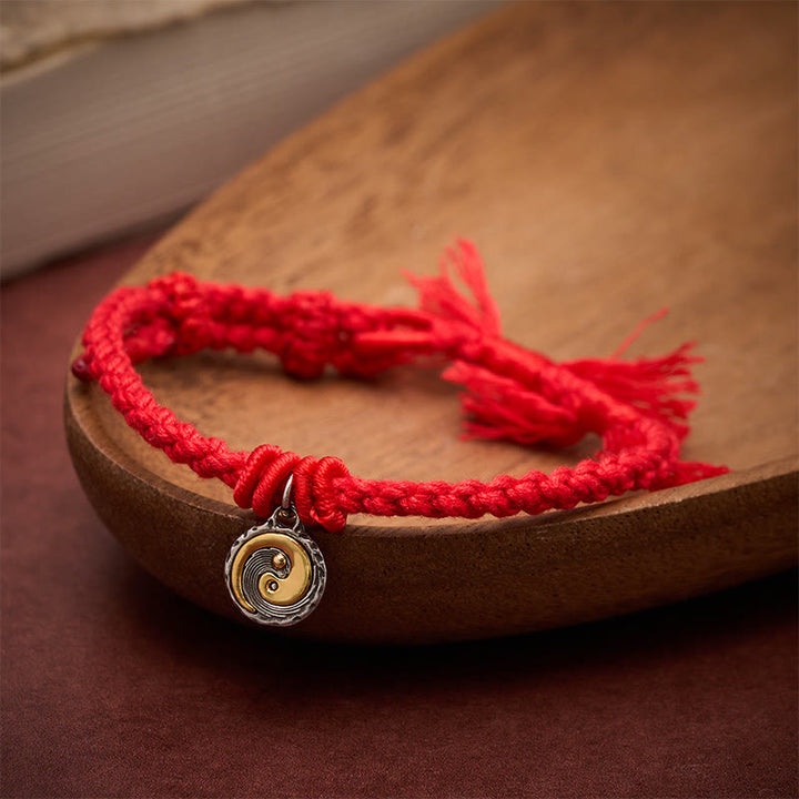 Buddha Stones Bracelet d'équilibre Yin Yang en cuivre et fil rouge - image 3