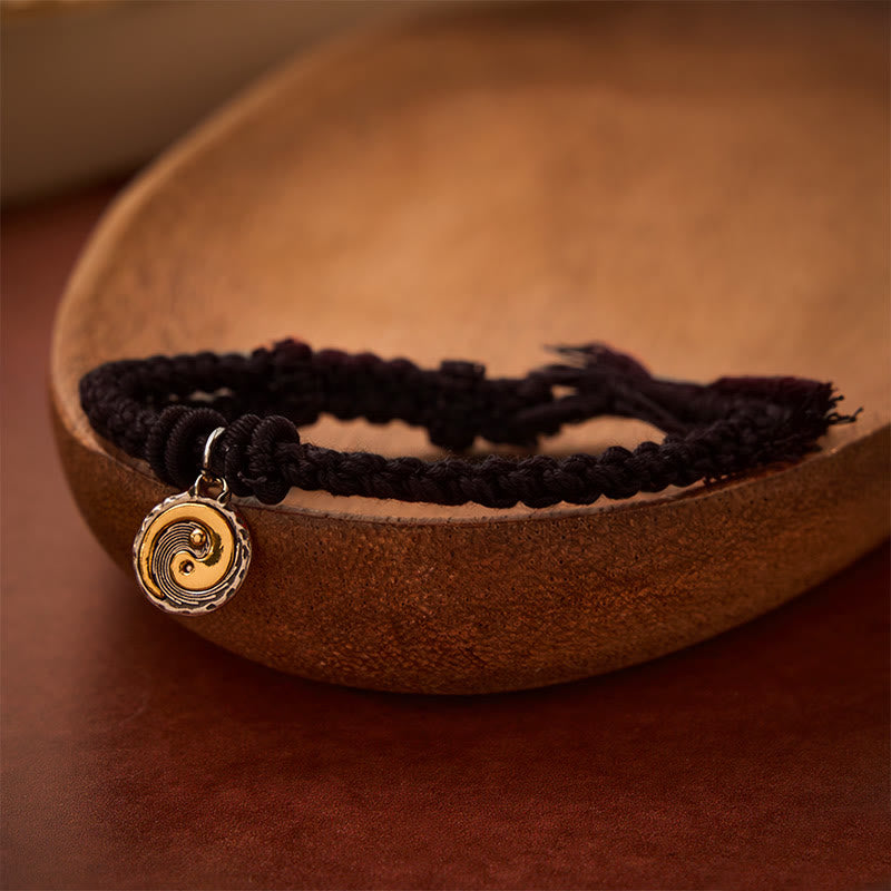 Buddha Stones Bracelet d'équilibre Yin Yang en cuivre et fil rouge - Corde noire - image 12