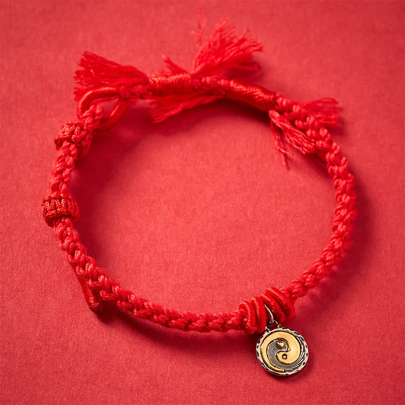 Buddha Stones Bracelet d'équilibre Yin Yang en cuivre et fil rouge - image 1