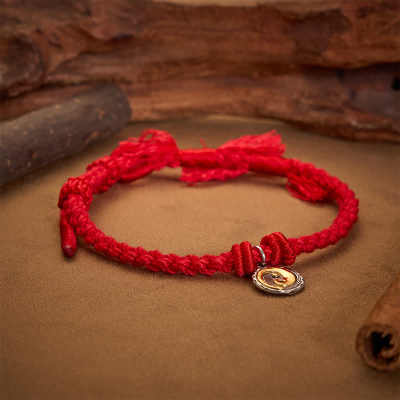Buddha Stones Bracelet d'équilibre Yin Yang en cuivre et fil rouge - image 2